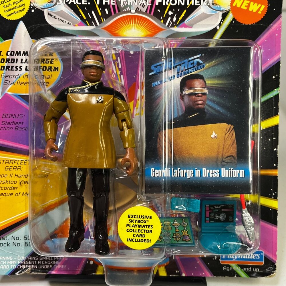 Star Trek The Next Generation Geordi LaForge In Dress Uniform Figure Playmates - Picture 2 of 3